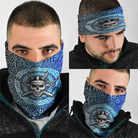 Viking Skull Neck Gaiter with Horned Helmet and Swords Nordic Warrior Tribute - Wonder Print Shop