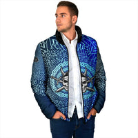Viking Skull Padded Jacket with Horned Helmet and Swords Nordic Warrior Tribute - Wonder Print Shop