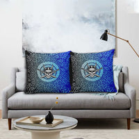 Viking Skull Pillow Cover with Horned Helmet and Swords Nordic Warrior Tribute - Wonder Print Shop