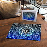 Viking Skull Puzzle with Horned Helmet and Swords Nordic Warrior Tribute - Wonder Print Shop