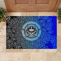 Viking Skull Rubber Doormat with Horned Helmet and Swords Nordic Warrior Tribute - Wonder Print Shop