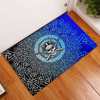Viking Skull Rubber Doormat with Horned Helmet and Swords Nordic Warrior Tribute - Wonder Print Shop