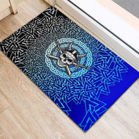 Viking Skull Rubber Doormat with Horned Helmet and Swords Nordic Warrior Tribute - Wonder Print Shop