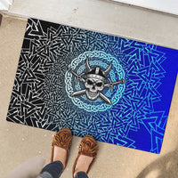 Viking Skull Rubber Doormat with Horned Helmet and Swords Nordic Warrior Tribute - Wonder Print Shop