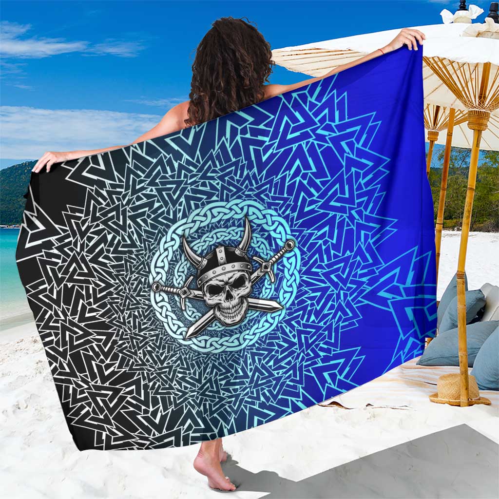 Viking Skull Sarong with Horned Helmet and Swords Nordic Warrior Tribute - Wonder Print Shop