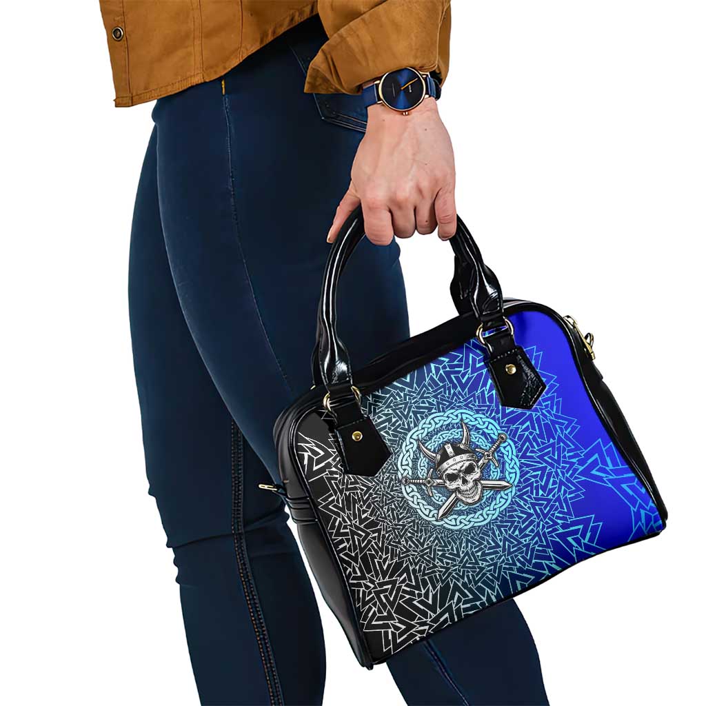 Viking Skull Shoulder Handbag with Horned Helmet and Swords Nordic Warrior Tribute - Wonder Print Shop