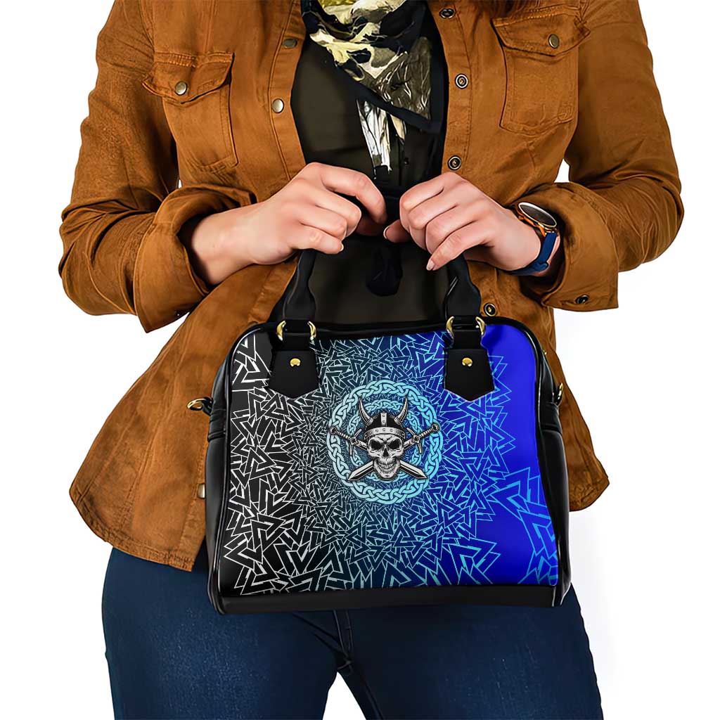 Viking Skull Shoulder Handbag with Horned Helmet and Swords Nordic Warrior Tribute - Wonder Print Shop