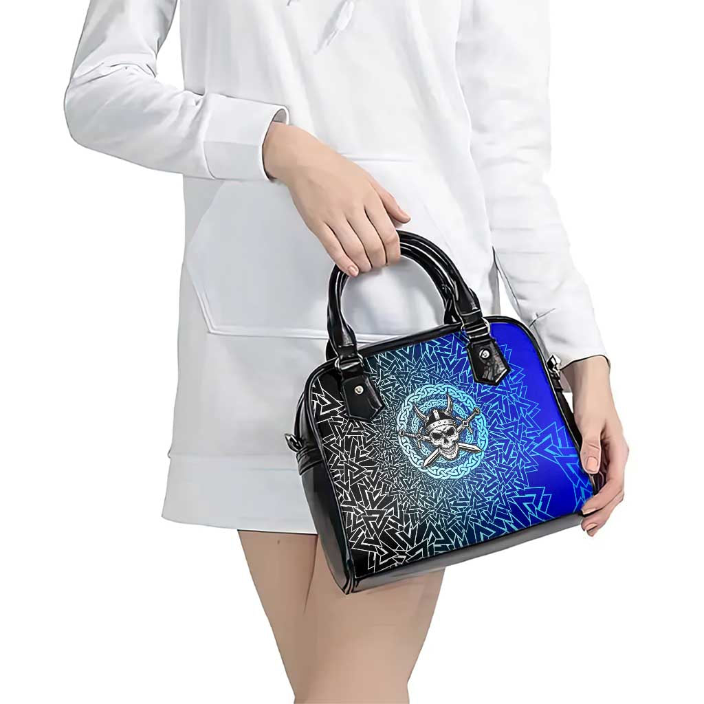 Viking Skull Shoulder Handbag with Horned Helmet and Swords Nordic Warrior Tribute - Wonder Print Shop