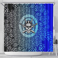 Viking Skull Shower Curtain with Horned Helmet and Swords Nordic Warrior Tribute - Wonder Print Shop