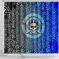 Viking Skull Shower Curtain with Horned Helmet and Swords Nordic Warrior Tribute - Wonder Print Shop