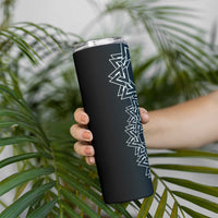 Viking Skull Skinny Tumbler with Horned Helmet and Swords Nordic Warrior Tribute - Wonder Print Shop