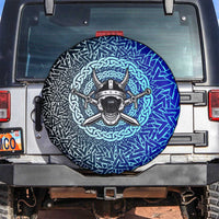 Viking Skull Spare Tire Cover with Horned Helmet and Swords Nordic Warrior Tribute - Wonder Print Shop