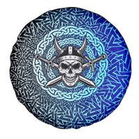 Viking Skull Spare Tire Cover with Horned Helmet and Swords Nordic Warrior Tribute - Wonder Print Shop