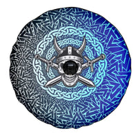Viking Skull Spare Tire Cover with Horned Helmet and Swords Nordic Warrior Tribute - Wonder Print Shop