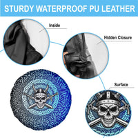 Viking Skull Spare Tire Cover with Horned Helmet and Swords Nordic Warrior Tribute - Wonder Print Shop