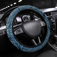 Viking Skull Steering Wheel Cover with Horned Helmet and Swords Nordic Warrior Tribute - Wonder Print Shop