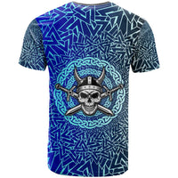 Viking Skull T Shirt with Horned Helmet and Swords Nordic Warrior Tribute - Wonder Print Shop
