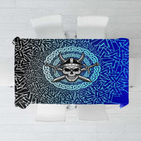 Viking Skull Tablecloth with Horned Helmet and Swords Nordic Warrior Tribute - Wonder Print Shop