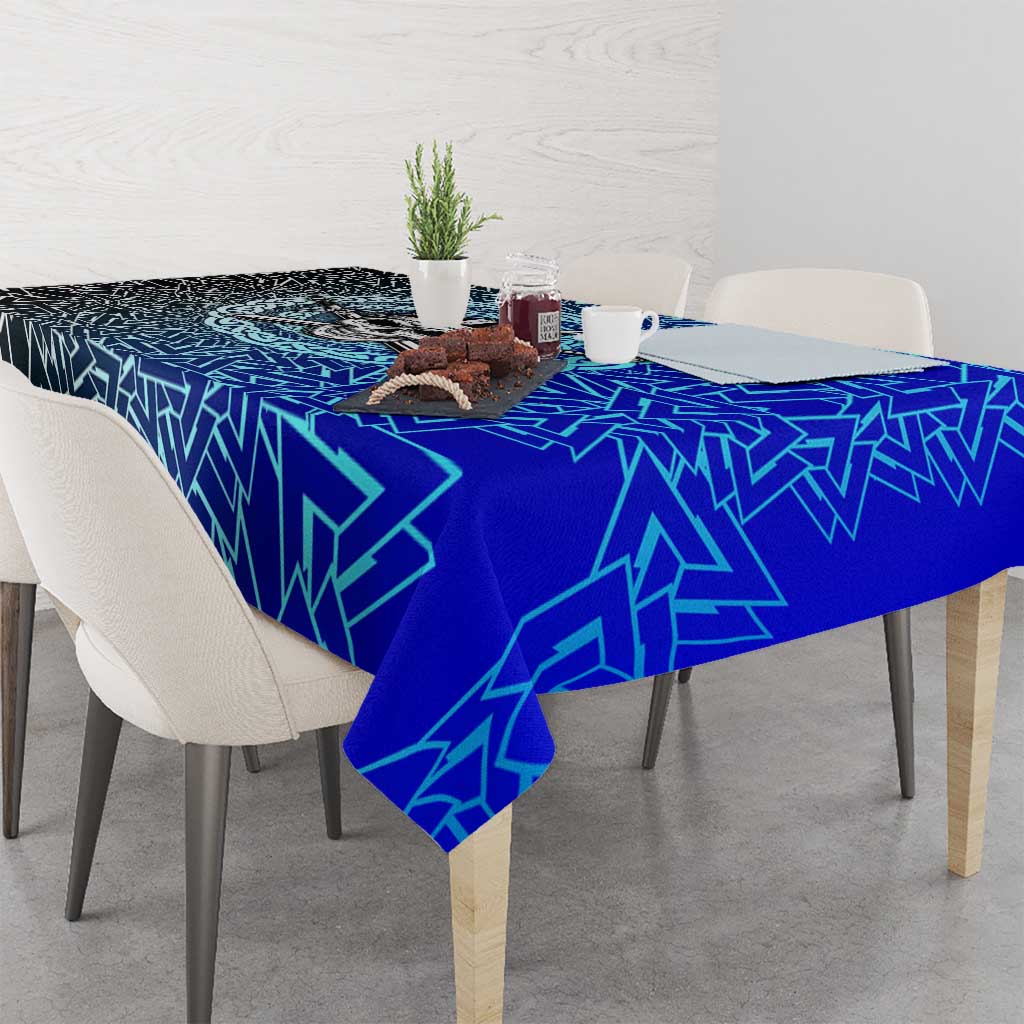 Viking Skull Tablecloth with Horned Helmet and Swords Nordic Warrior Tribute - Wonder Print Shop