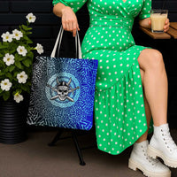 Viking Skull Tote Bag with Horned Helmet and Swords Nordic Warrior Tribute - Wonder Print Shop