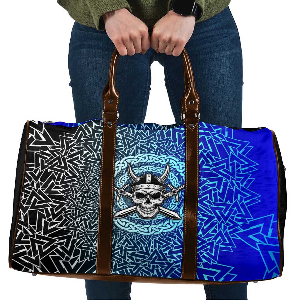Viking Skull Travel Bag with Horned Helmet and Swords Nordic Warrior Tribute - Wonder Print Shop