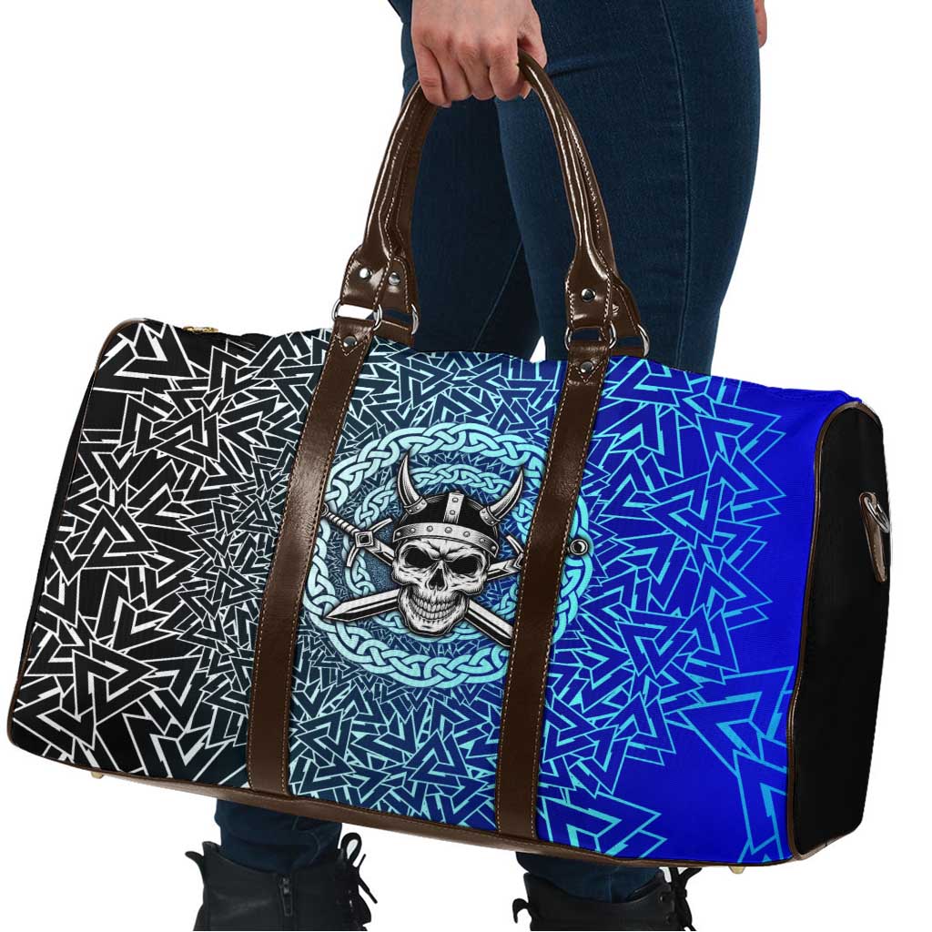 Viking Skull Travel Bag with Horned Helmet and Swords Nordic Warrior Tribute - Wonder Print Shop
