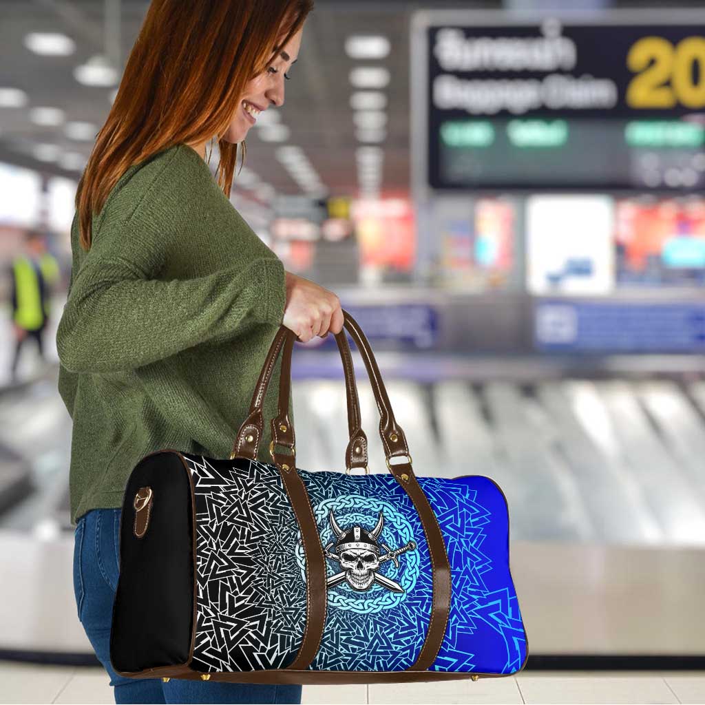 Viking Skull Travel Bag with Horned Helmet and Swords Nordic Warrior Tribute - Wonder Print Shop