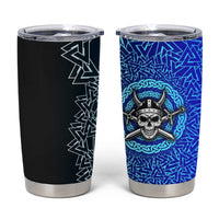 Viking Skull Tumbler Cup with Horned Helmet and Swords Nordic Warrior Tribute - Wonder Print Shop