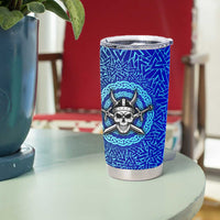 Viking Skull Tumbler Cup with Horned Helmet and Swords Nordic Warrior Tribute - Wonder Print Shop