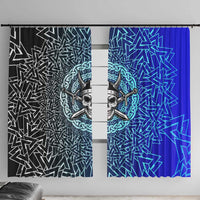 Viking Skull Window Curtain with Horned Helmet and Swords Nordic Warrior Tribute - Wonder Print Shop
