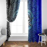 Viking Skull Window Curtain with Horned Helmet and Swords Nordic Warrior Tribute - Wonder Print Shop