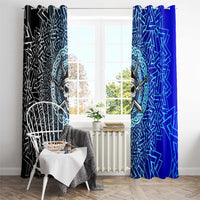 Viking Skull Window Curtain with Horned Helmet and Swords Nordic Warrior Tribute - Wonder Print Shop