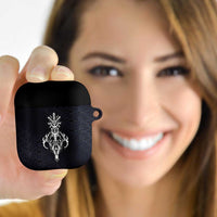 Runic Skull AirPods Case with Nordic Symbols and Knot Pattern Viking Heritage Tribute - Wonder Print Shop