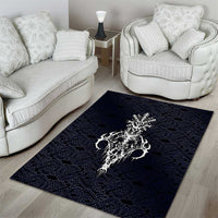Runic Skull Area Rug with Nordic Symbols and Knot Pattern Viking Heritage Tribute - Wonder Print Shop