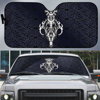 Runic Skull Auto Sun Shade with Nordic Symbols and Knot Pattern Viking Heritage Tribute - Wonder Print Shop