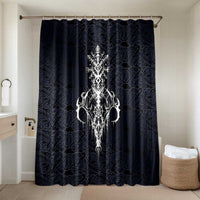 Runic Skull Bathroom Set with Nordic Symbols and Knot Pattern Viking Heritage Tribute - Wonder Print Shop