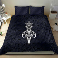 Runic Skull Bedding Set with Nordic Symbols and Knot Pattern Viking Heritage Tribute - Wonder Print Shop