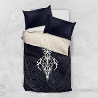 Runic Skull Bedding Set with Nordic Symbols and Knot Pattern Viking Heritage Tribute - Wonder Print Shop