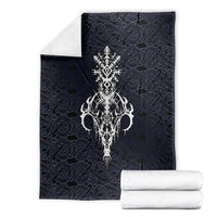 Runic Skull Blanket with Nordic Symbols and Knot Pattern Viking Heritage Tribute - Wonder Print Shop