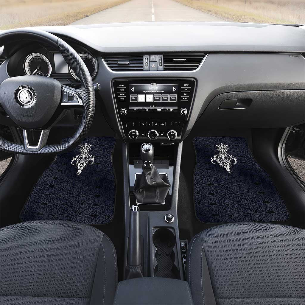 Runic Skull Car Mats with Nordic Symbols and Knot Pattern Viking Heritage Tribute - Wonder Print Shop