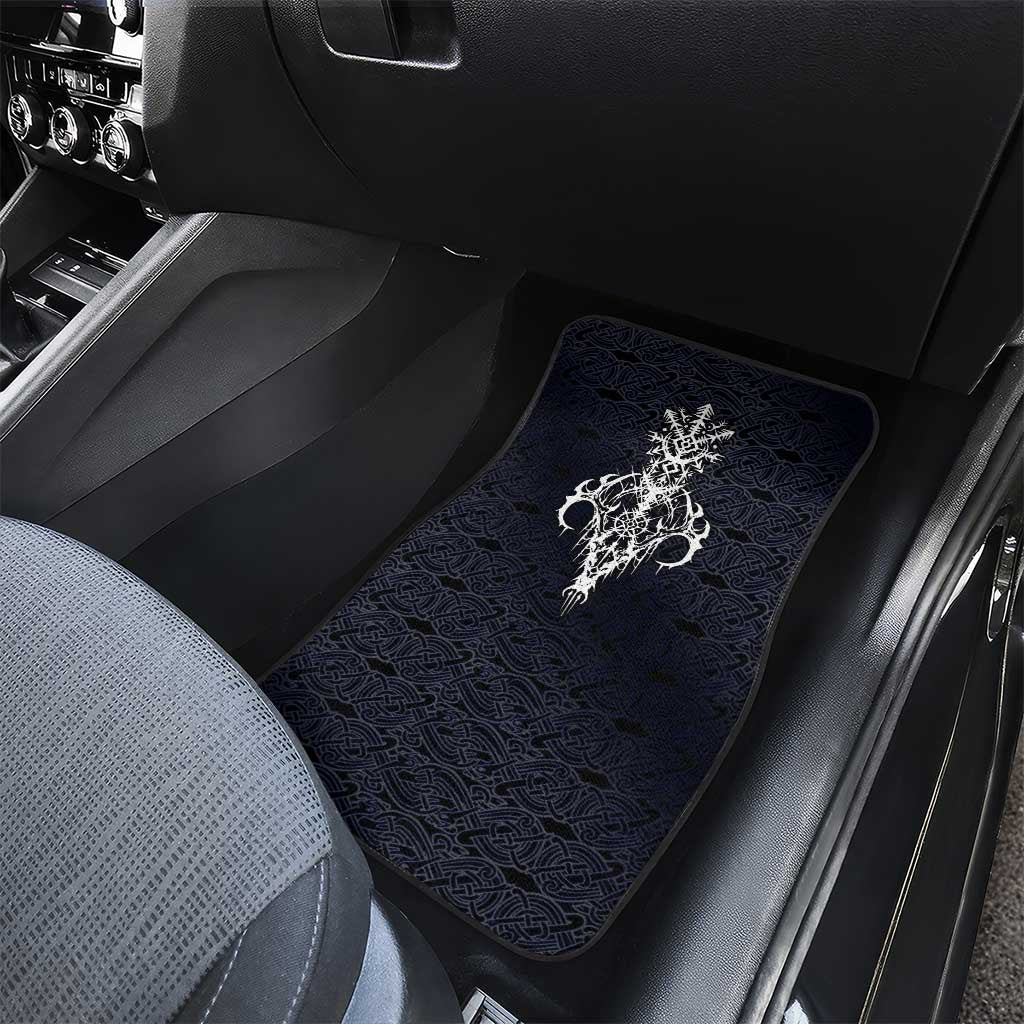 Runic Skull Car Mats with Nordic Symbols and Knot Pattern Viking Heritage Tribute - Wonder Print Shop