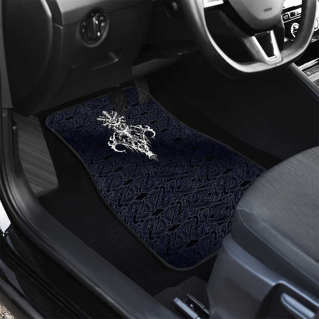 Runic Skull Car Mats with Nordic Symbols and Knot Pattern Viking Heritage Tribute - Wonder Print Shop
