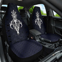 Runic Skull Car Seat Cover with Nordic Symbols and Knot Pattern Viking Heritage Tribute - Wonder Print Shop
