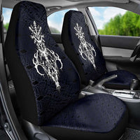 Runic Skull Car Seat Cover with Nordic Symbols and Knot Pattern Viking Heritage Tribute - Wonder Print Shop