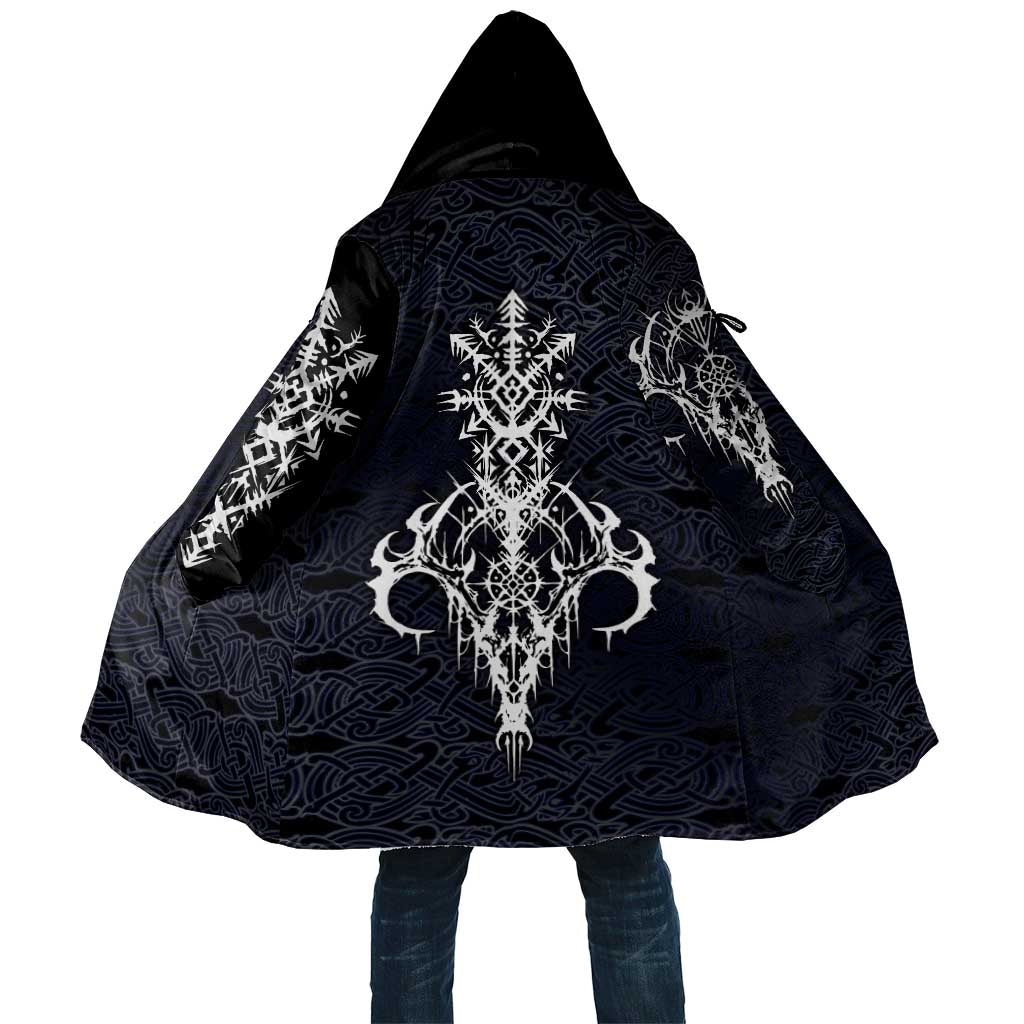 Runic Skull Cloak with Nordic Symbols and Knot Pattern Viking Heritage Tribute - Wonder Print Shop