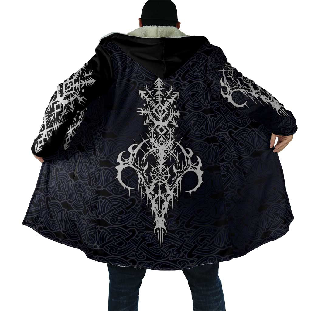 Runic Skull Cloak with Nordic Symbols and Knot Pattern Viking Heritage Tribute - Wonder Print Shop