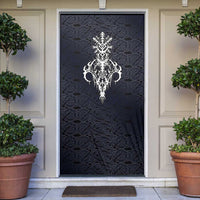 Runic Skull Door Cover with Nordic Symbols and Knot Pattern Viking Heritage Tribute - Wonder Print Shop