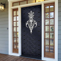 Runic Skull Door Cover with Nordic Symbols and Knot Pattern Viking Heritage Tribute - Wonder Print Shop