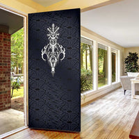 Runic Skull Door Cover with Nordic Symbols and Knot Pattern Viking Heritage Tribute - Wonder Print Shop