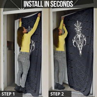 Runic Skull Door Cover with Nordic Symbols and Knot Pattern Viking Heritage Tribute - Wonder Print Shop